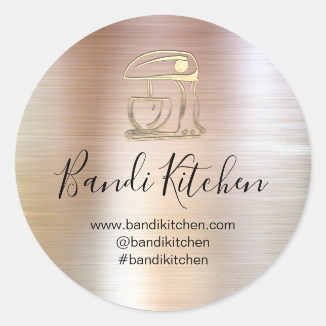 Vielen Dank Logo Küche Kochen Bäckerei Sweet Rose Runder Aufkleber (Vorderseite)