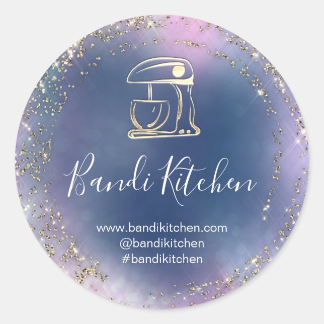 Vielen Dank Logo Küche Kochen Koch Bäckerei Runder Aufkleber (Vorderseite)