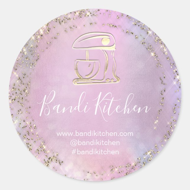 Vielen Dank Logo Küche Kochen Koch Backwaren Kuche Runder Aufkleber (Vorderseite)