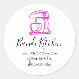 Vielen Dank Logo Küche Kochen Mixer Pink Fuchsia Runder Aufkleber