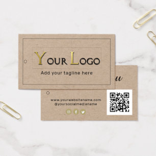 Vielen Dank Logo QR Code Kraft Clothing Tag