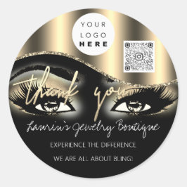 Vielen Dank Logo Qr Code Makeup Lash Verlängerung Runder Aufkleber