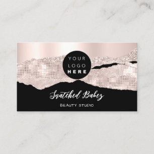 Vielen Dank Logo QR Code Online Shop Rose Black Visitenkarte