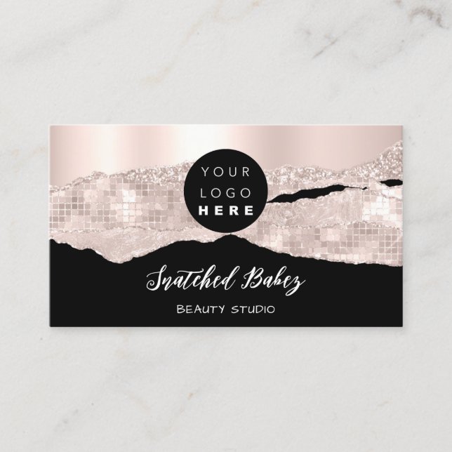 Vielen Dank Logo QR Code Online Shop Rose Black Visitenkarte (Vorderseite)