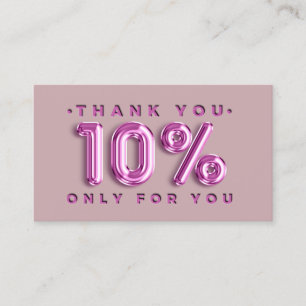 Vielen Dank Logo QRCODE 10%OFF Discount Code Rosa Visitenkarte