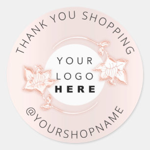 Vielen Dank Logo Rose Kleine Unternehmen IG Name E Runder Aufkleber