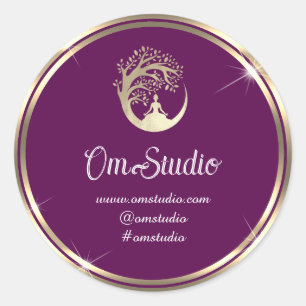 Vielen Dank Logo Yoga Mindfulfilling Shop Gold Pin Runder Aufkleber