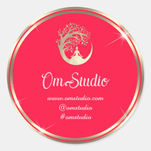 Vielen Dank Logo Yoga Mindfulfulfilling Shop Gold Runder Aufkleber