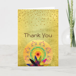 Vielen Dank Lotus Blume Watercolor Holistic Dankeskarte