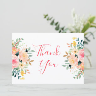 Vielen Dank Mädchen Dusche Aquarell florrosa Mitteilungskarte