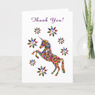 Vielen Dank Magical Unicorn Blume Personalize Card Dankeskarte