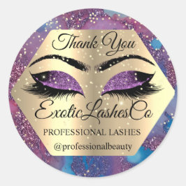 Vielen Dank Makeup Artist Eyes Blue Lila Runder Aufkleber