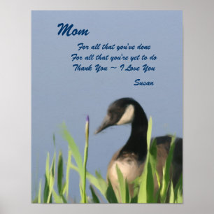 Vielen Dank Mama Canada Goose Art Personalisiert Poster