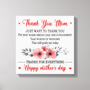 Vielen Dank Mama Glückwunsch Muttertag Leinwanddruck