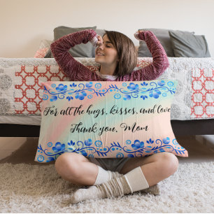Vielen Dank, Mama Pastel Floral Lendenkissen