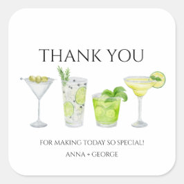 Vielen Dank Margarita Cocktail Bridal Couples Dusc Quadratischer Aufkleber