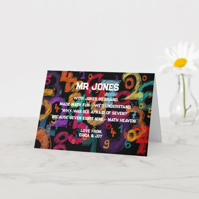 Vielen Dank Math Lehrer Wertungsgedicht Karte (Kleine Pflanze)