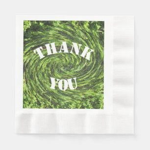 Vielen Dank Meal Green Swirl Abstrakte Wertschätzu Serviette