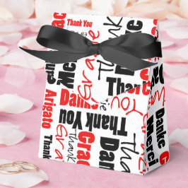 Vielen Dank mehrsprachiges Word Collage Red Black Geschenkschachtel