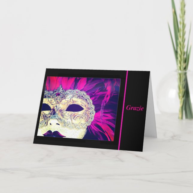 Vielen Dank, meine Venezianische Maske Dankeskarte (Vorderseite)