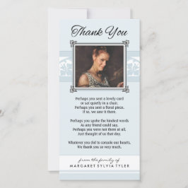 Vielen Dank Memorial Light Blue & White Foto Card Dankeskarte