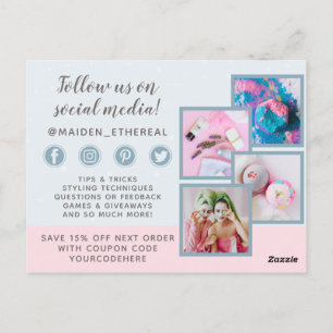 Vielen Dank Mermaid Moon & Stars Mystical 4-Foto Postkarte