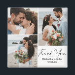 Vielen Dank, minimale 3 Fotos Collage Hochzeit Magnet<br><div class="desc">Fotos von freepik.com elegante Kalligrafie Hochzeit 3 Fotos Collage Danke Magnet.</div>