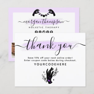 Vielen Dank Minimalistisch Hands Moon Logo 4-Foto Postkarte