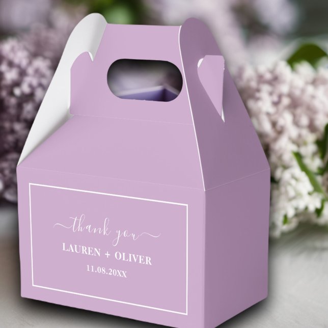 Vielen Dank Minimalistisch Hochzeit | Lilac Lila Geschenkschachtel (Von Creator hochgeladen)
