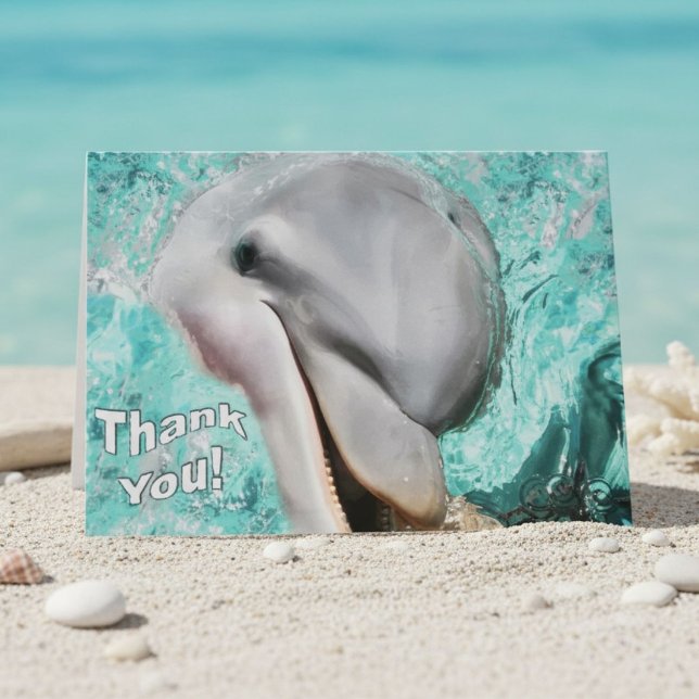 Vielen Dank mit der lächelnden Dolphin-Karte Dankeskarte (Von Creator hochgeladen)