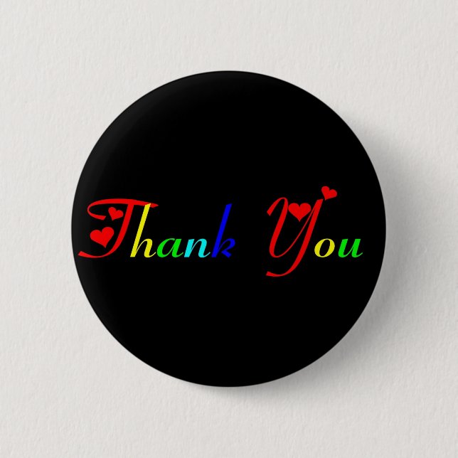 Vielen Dank mit Red Hearts Button (Vorderseite)