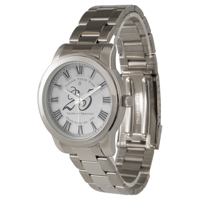 Vielen Dank, Mitarbeiter Service 25 Jahre Armbanduhr (Schrägansicht)