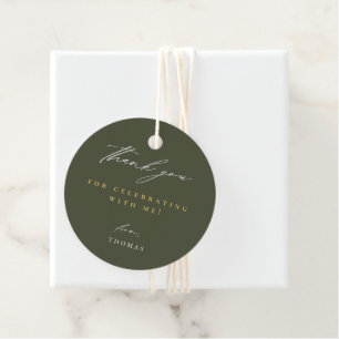 Vielen Dank, Modern Script Green Geschenkanhänger