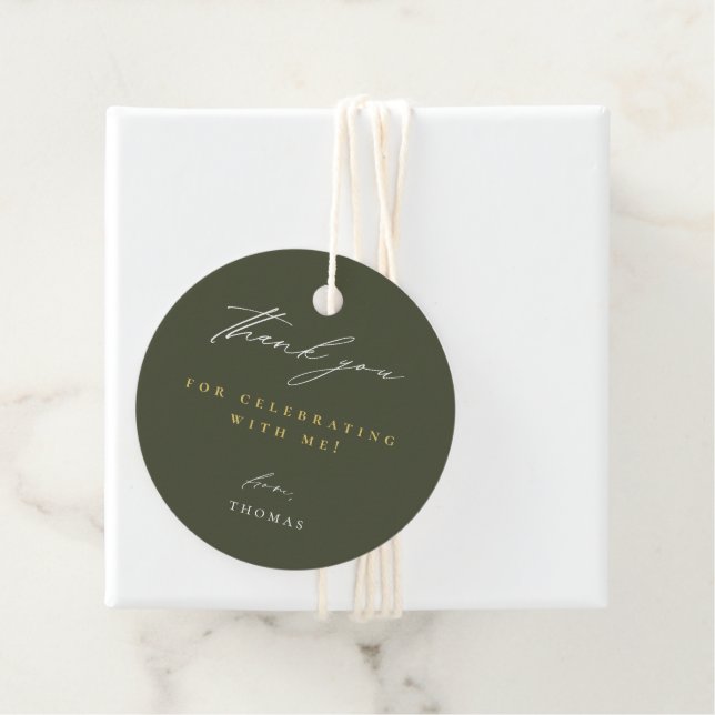 Vielen Dank, Modern Script Green Geschenkanhänger (Beispiel)