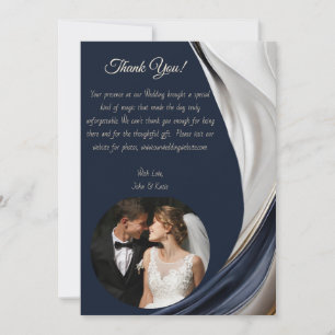 Vielen Dank, moderne Abstrakt - Blue White Gold - Einladung