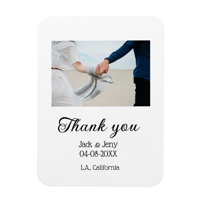 Vielen Dank, moderne einfache Hochzeitsnahrung Magnet (Vertikal)