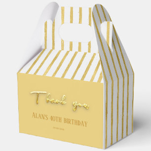 Vielen Dank! Moderne goldene Streifen zum 40. Gebu Geschenkschachtel