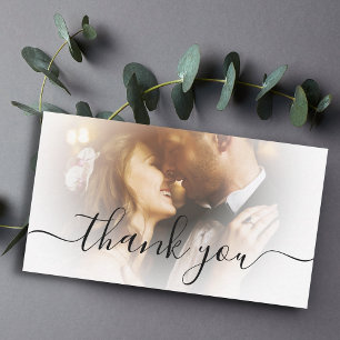 Vielen Dank moderne Hochzeit verblassten Foto Kart Mitteilungskarte
