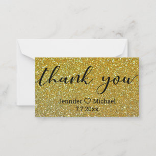 Vielen Dank, moderne kalligraphische Glitzer Hochz Mitteilungskarte