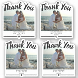 Vielen Dank Modernes Wedding Foto Black Vinyl Aufkleber