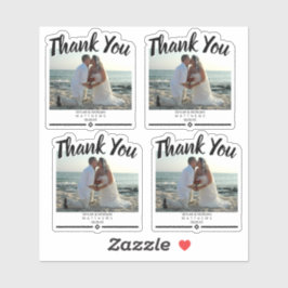 Vielen Dank Modernes Wedding Foto Black Vinyl Aufkleber