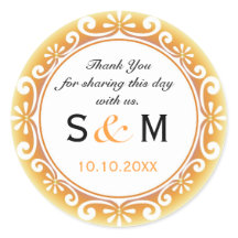 Vielen Dank Monogram Gastgeschenk Hochzeit Labels