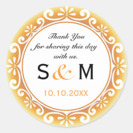 Vielen Dank Monogram Gastgeschenk Hochzeit Labels Runder Aufkleber