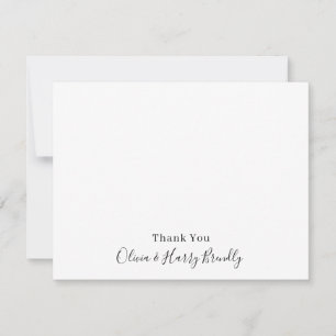Vielen Dank Monogram Name White Flat Note Card Mitteilungskarte