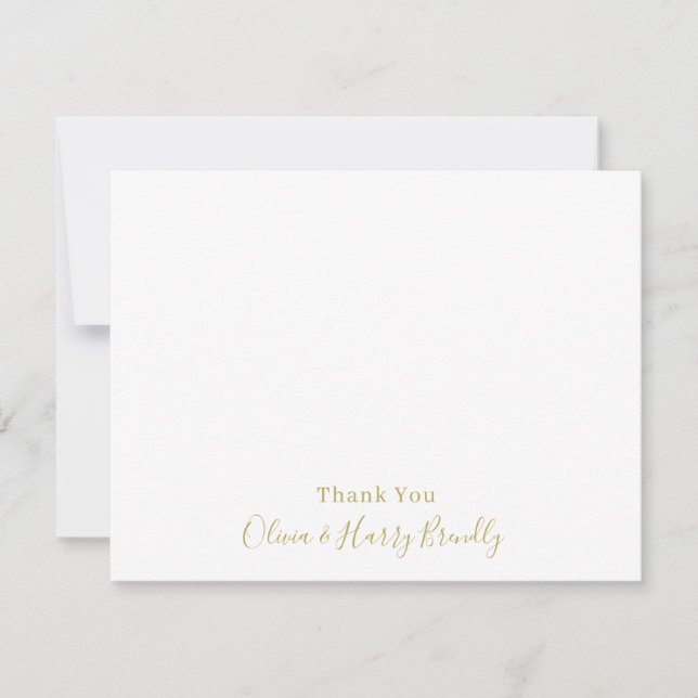 Vielen Dank Monogram Name White Flat Note Card Mitteilungskarte (Vorderseite)