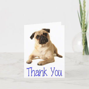 Vielen Dank Mops Welpen Hund Blank Note Card Dankeskarte
