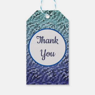 Vielen Dank, Mosaic Abstrakt Blue Dankbarkeit Geschenkanhänger