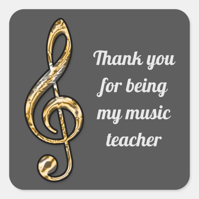 Vielen Dank Musiklehrer Lehrerin Anerkennung Quadratischer Aufkleber (Vorderseite)