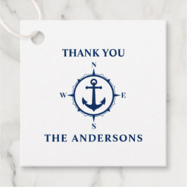 Vielen Dank, Name Compass Anchor White & Blue Geschenkanhänger