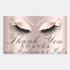 Vielen Dank Name Datum Rose Bridal Sweet 16. Rechteckiger Aufkleber